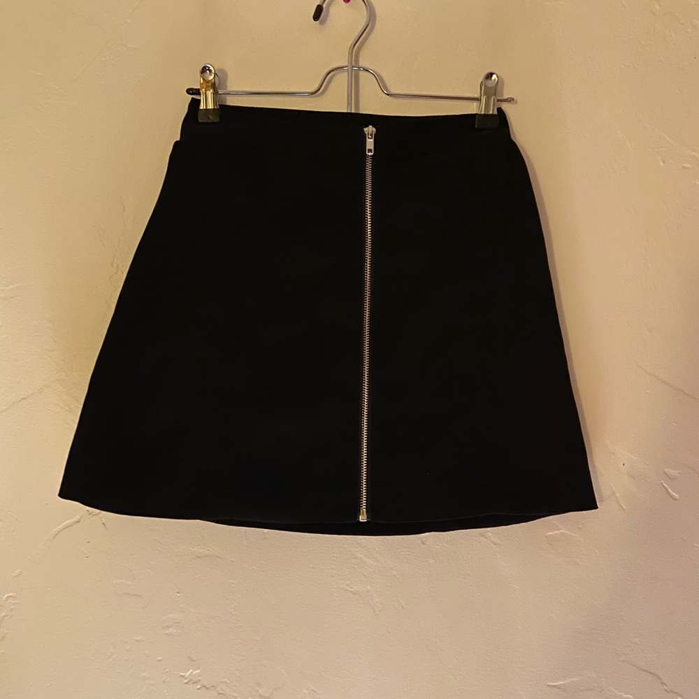 Fitted suede mini skirt